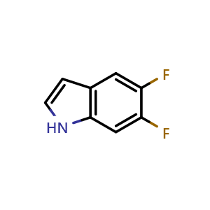 Chemical structure of 5,6-Difluoroindole , CAS 169674-01-5, AChemBlock O32300