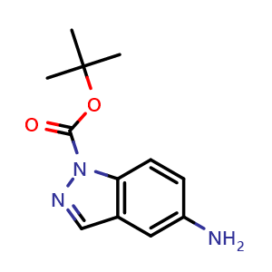 Chemical structure of 1-Boc-5-amino-1H-Indazole , CAS 129488-10-4, AChemBlock O32306