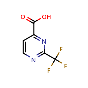 Chemical structure of 2-(Trifluoromethyl)pyrimidine-4-carboxylic acid , CAS 878742-59-7, AChemBlock O32336
