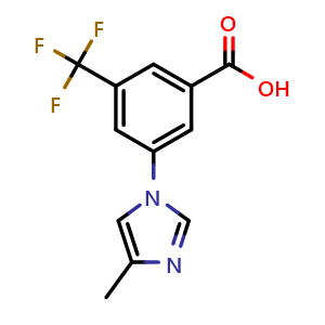 Chemical structure of 3-(4-Methyl-1H-imidazol-1-yl)-5-(trifluoromethyl)benzoic acid , CAS 641571-13-3, AChemBlock O32355