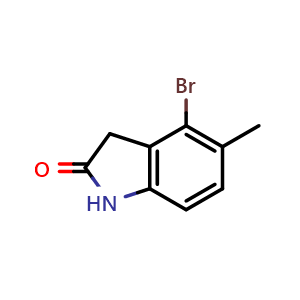 Chemical structure of 4-Bromo-5-methylindolin-2-one , CAS 1935366-54-3, AChemBlock O32406