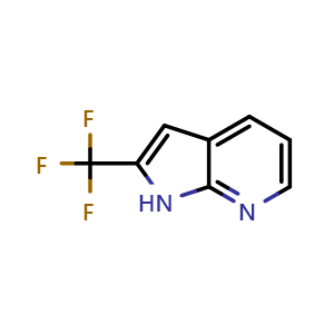 Chemical structure of 2-(Trifluoromethyl)-1H-pyrrolo[2,3-b]pyridine , CAS 918514-78-0, AChemBlock O32417