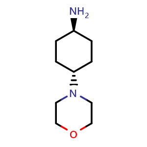 Chemical structure of trans-4-Morpholinocyclohexanamine , CAS 558442-97-0, AChemBlock O32433