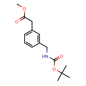 Chemical structure of Methyl 2-(3-((tert-butoxycarbonylamino)methyl)phenyl)acetate , CAS 132691-38-4, AChemBlock O32436