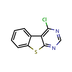 Chemical structure of 4-Chlorobenzo[4,5]thieno[2,3-d]pyrimidine , CAS 40142-92-5, AChemBlock O32443