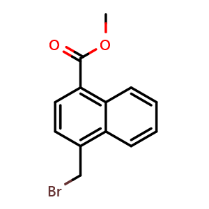 Chemical structure of Methyl 4-(bromomethyl)-1-naphthoate , CAS 2417-75-6, AChemBlock O32461