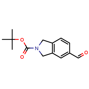 Chemical structure of tert-Butyl 5-formylisoindoline-2-carboxylate , CAS 253801-15-9, AChemBlock O32463