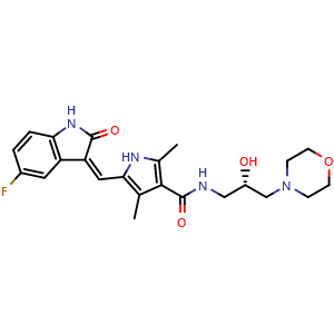 (S,Z)-5-((5-Fluoro-2-oxoindolin-3-ylidene)methyl)-N-(2-hydroxy-3-morpholinopropyl)-2,4-dimethyl-1H-pyrrole-3-carboxamide