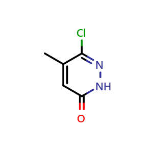 Chemical structure of 6-Chloro-5-methylpyridazin-3(2H)-one , CAS 1703-07-7, AChemBlock O32558