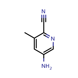 Chemical structure of 5-Amino-3-methylpicolinonitrile , CAS 252056-70-5, AChemBlock O32576