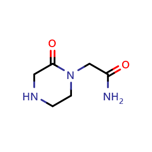 Chemical structure of 2-(2-Oxopiperazin-1-yl)acetamide , CAS 32705-81-0, AChemBlock O32578