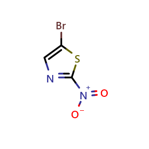 Chemical structure of 5-Bromo-2-nitrothiazole , CAS 182692-69-9, AChemBlock O32608