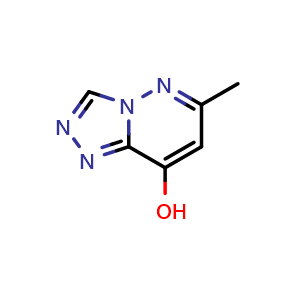 Chemical structure of 6-Methyl-[1,2,4]triazolo[4,3-b]pyridazin-8-ol , CAS 18591-70-3, AChemBlock O32621