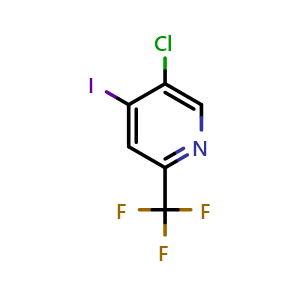 Chemical structure of 5-Chloro-4-iodo-2-(trifluoromethyl)pyridine , CAS 823221-95-0, AChemBlock O32628