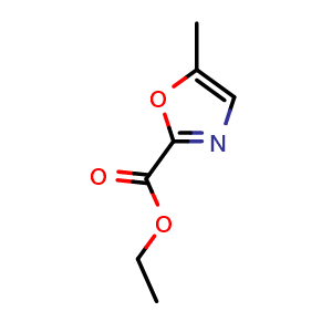 Chemical structure of Ethyl 5-methyloxazole-2-carboxylate , CAS 33123-68-1, AChemBlock O32644