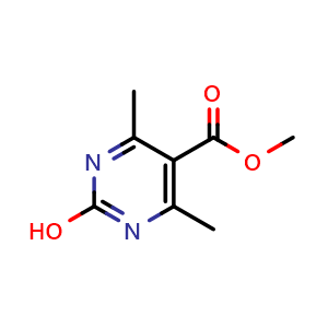 Chemical structure of Methyl 2-hydroxy-4,6-dimethylpyrimidine-5-carboxylate , CAS 1147294-72-1, AChemBlock O32646