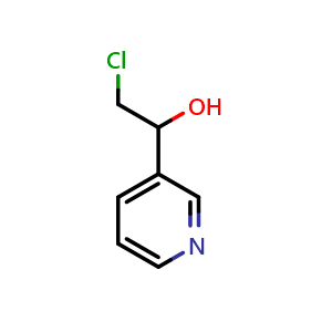 Chemical structure of 2-Chloro-1-(pyridin-3-yl)ethanol , CAS 174615-69-1, AChemBlock O32660