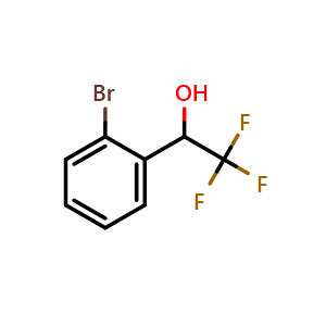 Chemical structure of 1-(2-Bromophenyl)-2,2,2-trifluoroethanol , CAS 394203-55-5, AChemBlock O32662