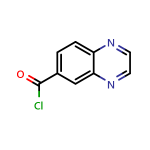 Chemical structure of Quinoxaline-6-carbonyl chloride , CAS 258503-93-4, AChemBlock O32671