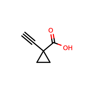 Chemical structure of 1-Ethynylcyclopropanecarboxylic acid , CAS 933755-97-6, AChemBlock O32680