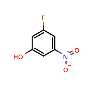 Chemical structure of 3-Fluoro-5-nitrophenol , CAS 2369-10-0, AChemBlock O32687