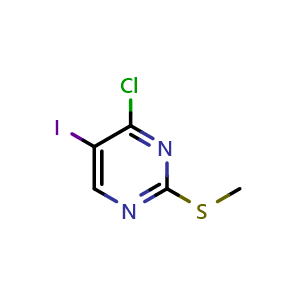 Chemical structure of 4-Chloro-5-iodo-2-(methylthio)pyrimidine , CAS 111079-19-7, AChemBlock O32693