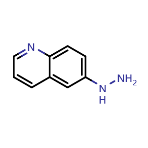 Chemical structure of 6-Hydrazinylquinoline , CAS 16023-69-1, AChemBlock O32713