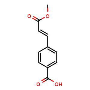 Chemical structure of (E)-4-(3-Methoxy-3-oxoprop-1-enyl)benzoic acid , CAS 160648-26-0, AChemBlock O32734