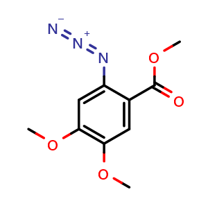 Chemical structure of Methyl 2-azido-4,5-dimethoxybenzoate , CAS 477883-38-8, AChemBlock O32746