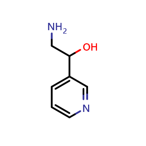 Chemical structure of 2-Amino-1-(pyridin-3-yl)ethanol , CAS 92990-44-8, AChemBlock O32747