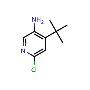 Chemical structure of 4-(tert-Butyl)-6-chloropyridin-3-amine , CAS 1256810-78-2, AChemBlock O32752