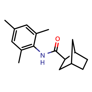 Chemical structure of N-Mesitylbicyclo[2.2.1]heptane-2-carboxamide , CAS 489402-47-3, AChemBlock O32761