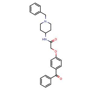 Chemical structure of 2-(4-Benzoylphenoxy)-N-(1-benzylpiperidin-4-yl)acetamide , CAS 924416-43-3, AChemBlock O32768