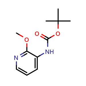 Chemical structure of tert-Butyl 2-methoxypyridin-3-ylcarbamate , CAS 161117-83-5, AChemBlock O32788