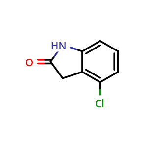 Chemical structure of 4-Chloro-2-oxindole , CAS 20870-77-3, AChemBlock O32907