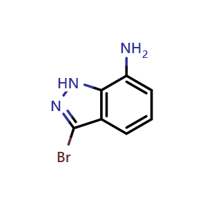 Chemical structure of 3-Bromo-7-amino-1H-indazole , CAS 316810-90-9, AChemBlock O32911