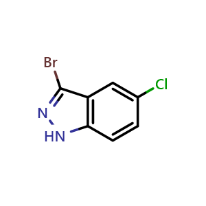 Chemical structure of 3-Bromo-5-chloro-1H-indazole , CAS 885521-43-7, AChemBlock O32917