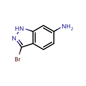 Chemical structure of 6-Amino-3-bromo-1H-indazole , CAS 52347-72-5, AChemBlock O32920