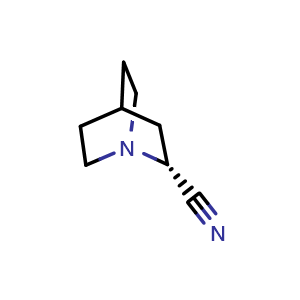 Chemical structure of (2R)-1-azabicyclo[2.2.2]octane-2-carbonitrile , CAS 885517-05-5, AChemBlock O32935