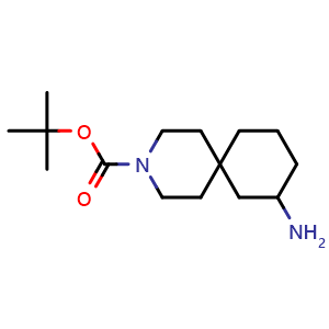 Chemical structure of tert-butyl 8-amino-3-azaspiro[5.5]undecane-3-carboxylate , CAS 1782214-37-2, AChemBlock O32993