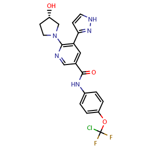 N-[4-(chlorodifluoromethoxy)phenyl]-6-[(3S)-3-hydroxypyrrolidin-1-yl]-5-(1H-pyrazol-3-yl)pyridine-3-carboxamide