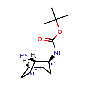 Chemical structure of exo-2-(boc-amino)-8-azabicyclo[3.2.1]octane , CAS 1408074-85-0, AChemBlock O33003