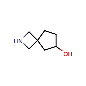Chemical structure of 2-azaspiro[3.4]octan-6-ol , CAS 1638920-41-8, AChemBlock O33057