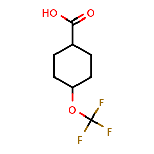 Chemical structure of 4-(trifluoromethoxy)cyclohexanecarboxylic acid (cis/trans) , CAS 1227187-82-7, AChemBlock O33080