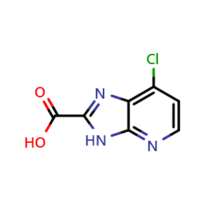 Chemical structure of 7-chloro-3H-imidazo[4,5-b]pyridine-2-carboxylic acid , CAS 1511300-28-9, AChemBlock O33090