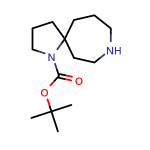 Chemical structure of tert-butyl 1,8-diazaspiro[4.6]undecane-1-carboxylate , CAS 1160246-80-9, AChemBlock O33102
