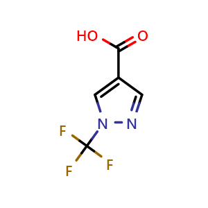 Chemical structure of 1-(trifluoromethyl)-1H-pyrazole-4-carboxylic acid , CAS 1402664-77-0, AChemBlock O33106