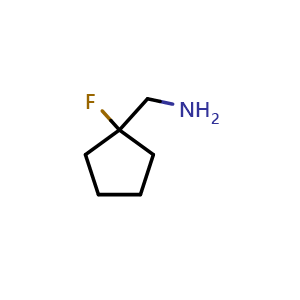 Chemical structure of (1-fluorocyclopentyl)methanamine , CAS 1463052-83-6, AChemBlock O33113