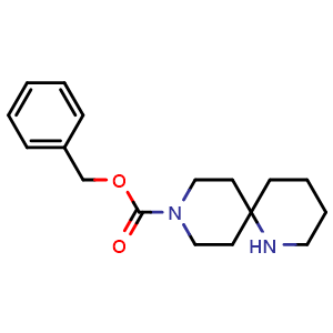 Chemical structure of benzyl 1,9-diazaspiro[5.5]undecane-9-carboxylate , CAS 1158750-06-1, AChemBlock O33150