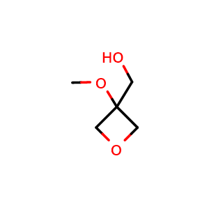 Chemical structure of (3-methoxyoxetan-3-yl)methanol , CAS 1620017-02-8, AChemBlock O33184